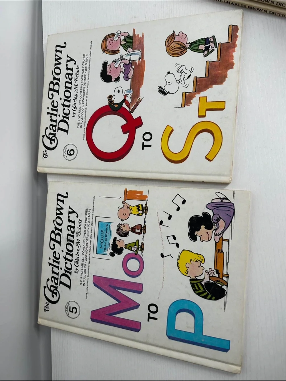 Vintage Charlie Brown Complete 8 Set 1st print 1973,  Alphabet, dictionary